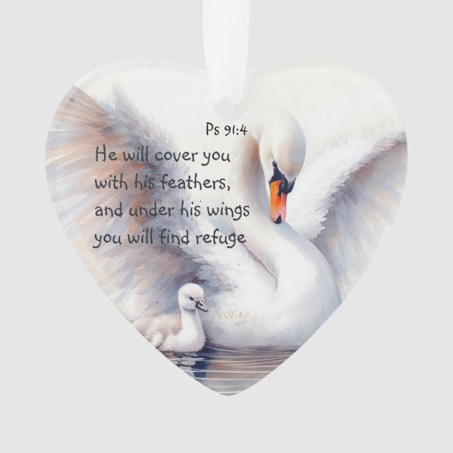 Psalm 91:4 Flügel Gottes Schutzbibliotheke Ornament (Vorderseite)