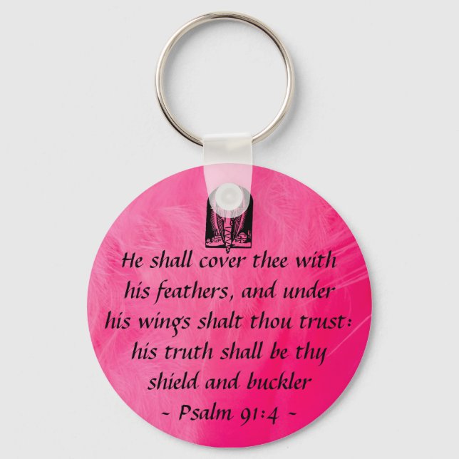 Psalm 91:4 keycahin schlüsselanhänger (Vorderseite)