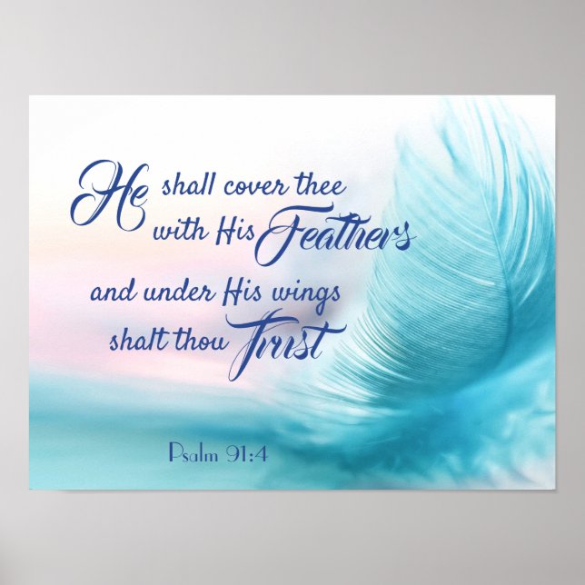 Psalm 91:4 King James Bible Poster (Vorne)