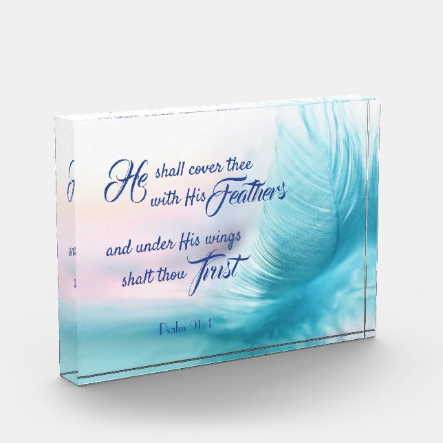 Psalm 91:4 King James Foto Block (Links)