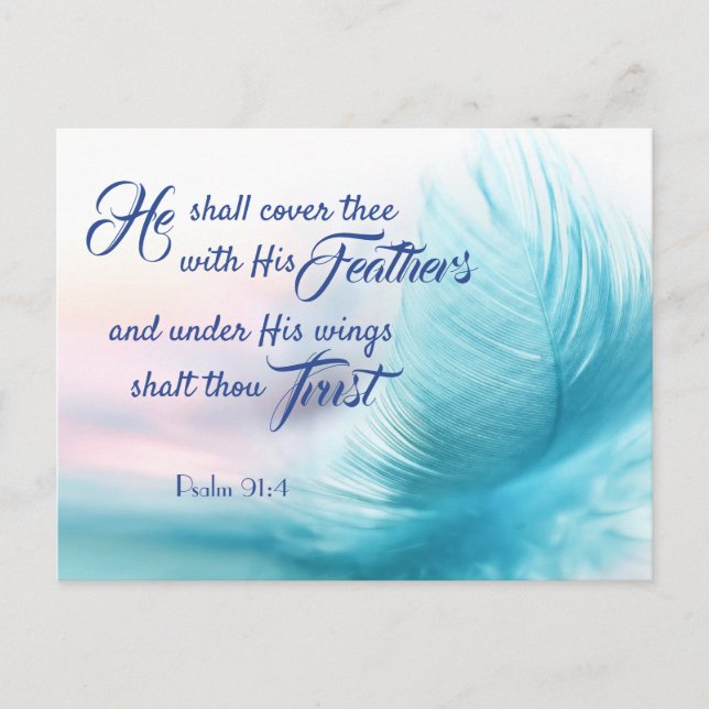 Psalm 91:4 King James Version Postcard Postkarte (Vorderseite)