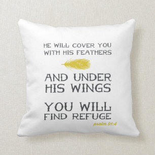 Psalm-91:4 % pipe% inspirierend Bibel-Vers Kissen