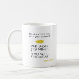 Psalm-91:4 % pipe% inspirierend Gelb des Kaffeetasse