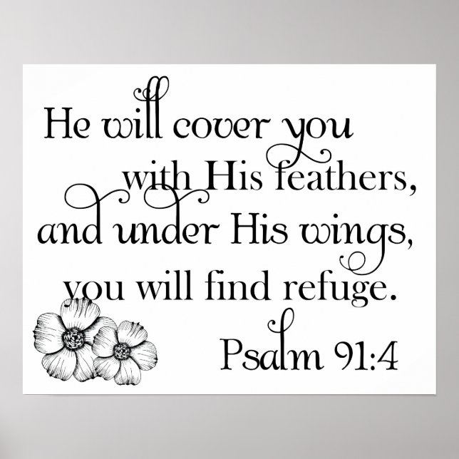 Psalm 91:4 Print Poster (Vorne)