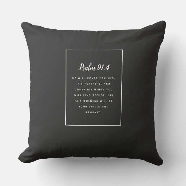 Psalm 91:4 Schrift Kissen (Vorderseite)