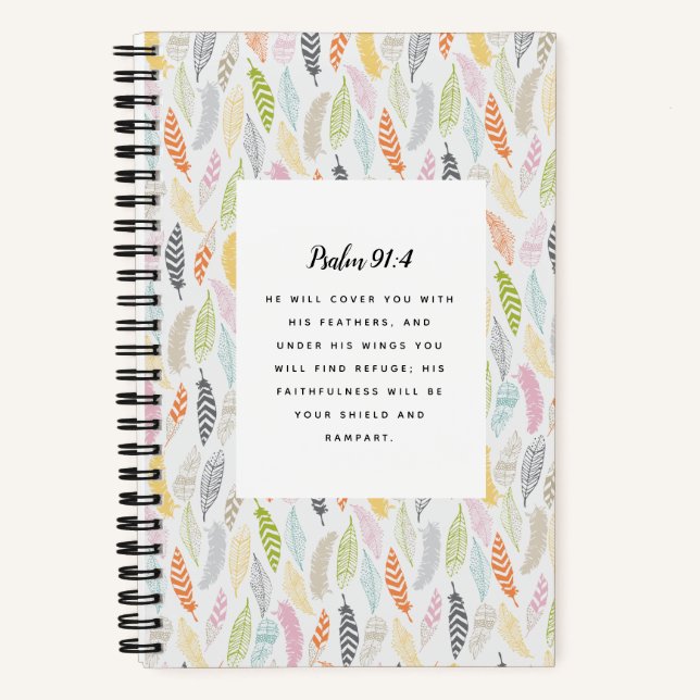Psalm 91:4 Schrift Notizbuch (Vorderseite)
