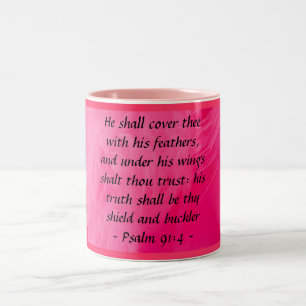 Psalm-91:4-Tasse Zweifarbige Tasse