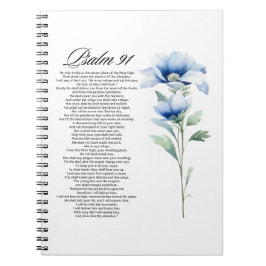 Psalm 91 Aquarell Blaue Blume Bibel Schriften Notizblock