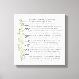 Psalm 91 Aquarell Grüne Schrift Bibelkunst Leinwanddruck
