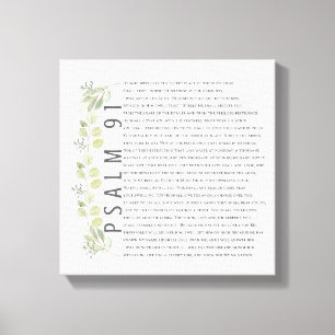 Psalm 91 Aquarell Grünheit Schrift Bibel Kunst Leinwanddruck
