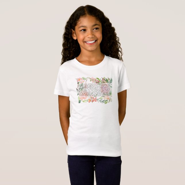 Psalm 91 Aquarellschrift Kunst T-Shirt (Vorne ganz)