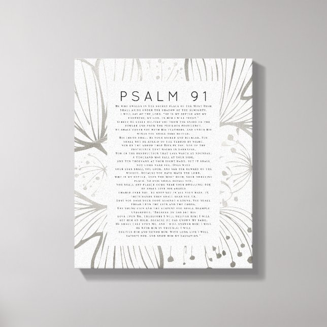 Psalm 91 Bibelkunst Botanisches Blatt Leinwanddruck (Vorderseite)
