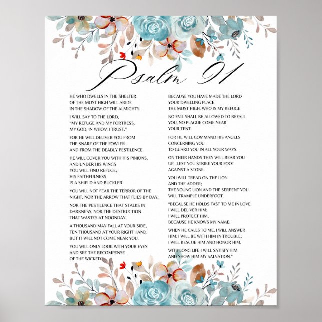Psalm 91 Bibelschrift Poster (Vorne)