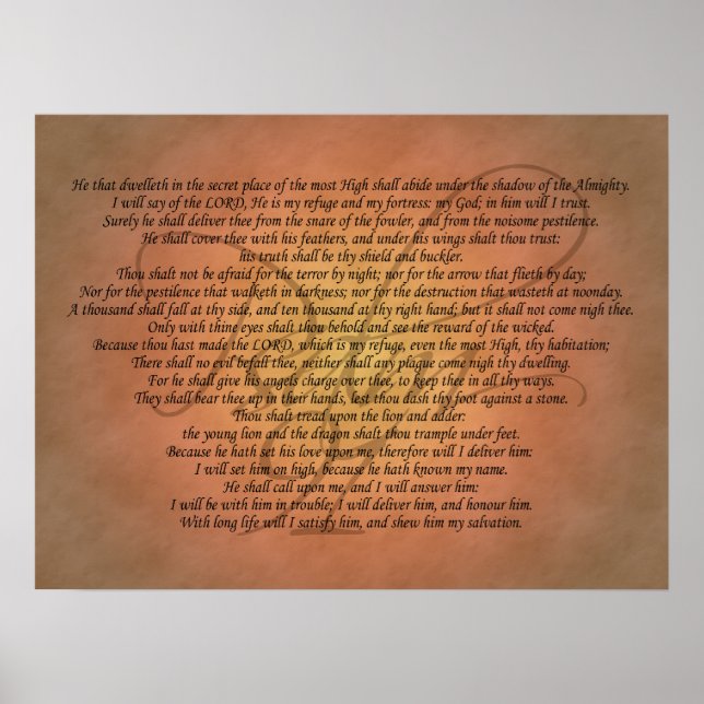 Psalm 91 Bibelverse Poster (Vorne)