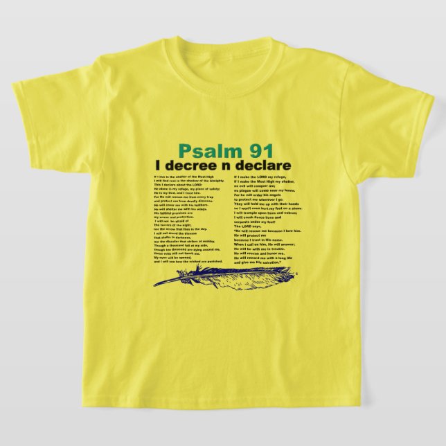 Psalm 91 Bible Scripture Girls Christlicher T - Sh T-Shirt (Ablage )