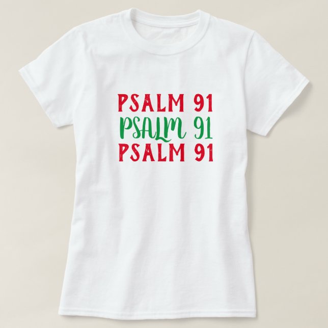 Psalm 91 Bible Scripture Girls Christlicher T - Sh T-Shirt (Design vorne)