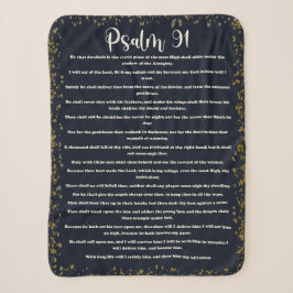 Psalm 91, Blau, King James Version, Bibelverse Sherpadecke