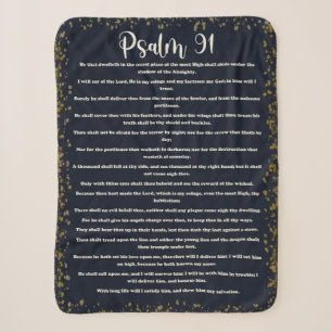 Psalm 91, Blau, King James Version, Bibelverse Sherpadecke