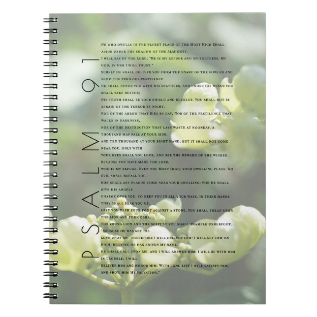 Psalm 91 Christlich Art Hübsch Floral Journal Notizblock (Vorderseite)