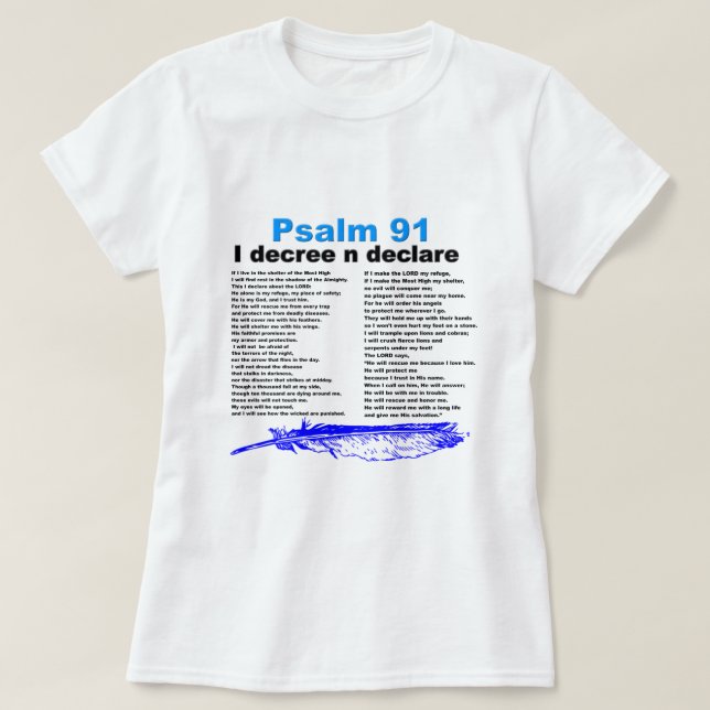 Psalm 91 Christlicher T - Shirt (Design vorne)