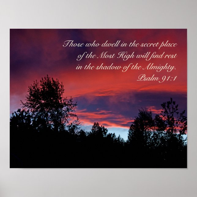Psalm 91 Diejenigen, die an dem geheimen Ort wohne Poster (Vorne)