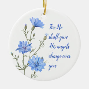 Psalm 91  Er wird seinen Engeln Inspiration geben Keramik Ornament
