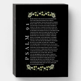 Psalm 91 Eukalyptus-Blätter Christlich Holzkisten Schild
