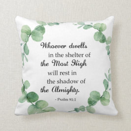 Psalm 91 Eukalyptus Wreath Bibel Zitat Christlich Kissen