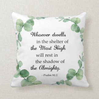 Psalm 91 Eukalyptus Wreath Bibel Zitat Christlich Kissen