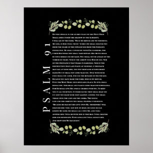 Psalm 91 Eukalyptusblätter Bibelverse Poster