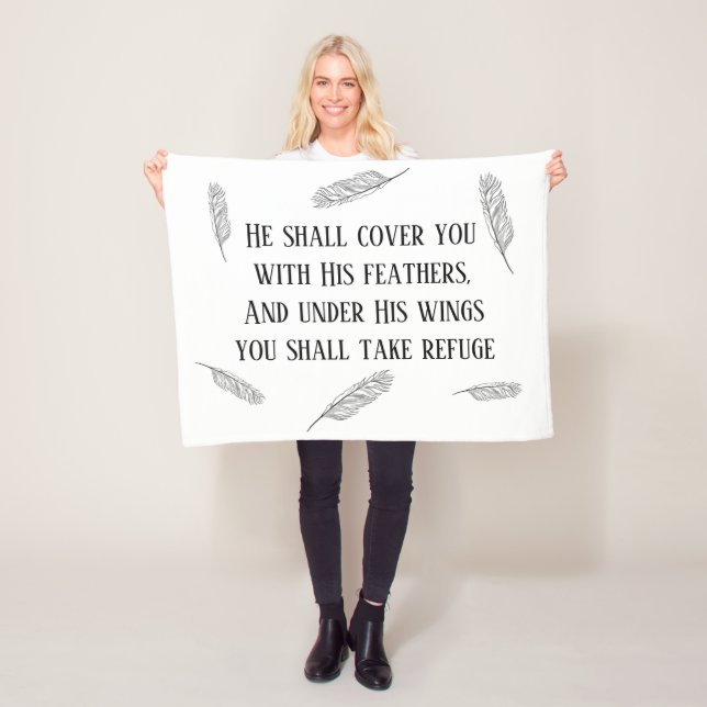 Psalm 91 Feathers Design Christlich Fleece Blanket (Beispiel)