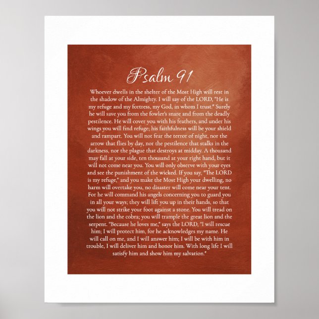 Psalm 91 für Schutz Poster (Vorne)