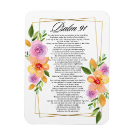 Psalm 91 Geometrischer Rahmen für Blumen Magnet