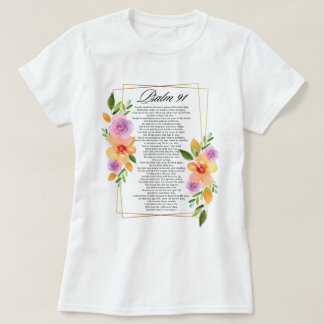 Psalm 91 Geometrischer Rahmen für Blumen T-Shirt