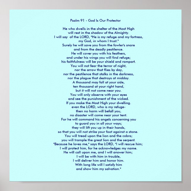 Psalm 91 - Gott ist unser Beschützer Poster (Vorne)
