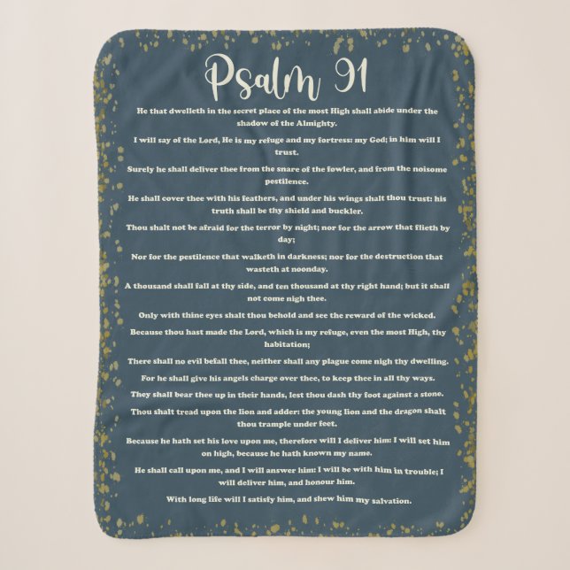 Psalm 91, Green, King James Version, Bible Verse Sherpadecke (Vorderseite)