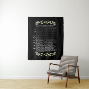 Psalm 91 Grünes Schriftwort Christliche Botanik Wandteppich