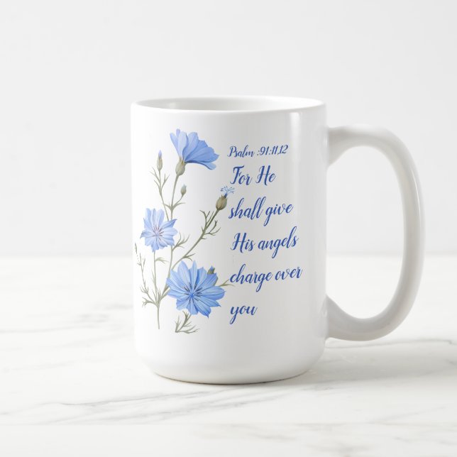 Psalm 91  He Shall Give His Angels Inspirational Kaffeetasse (Rechts)