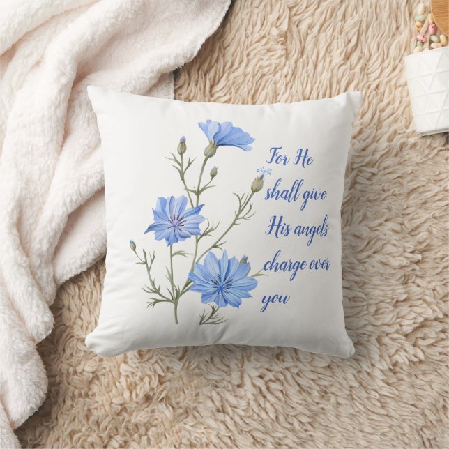 Psalm 91  He Shall Give His Angels Inspirational Kissen (Decke)