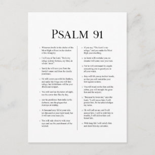 Psalm 91 ist ein Psalm der Bibel. Hier ist der Tex Postkarte