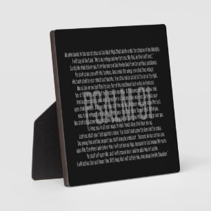 Psalm 91 Moderne Schwarz-Weiß-Bibel-Schrift Fotoplatte