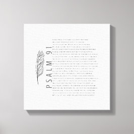 Psalm 91 Modernes Schwarz-weißes Feather Bible Ver Leinwanddruck