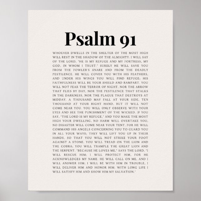 Psalm 91 NKJV Bibelverse Poster (Vorne)