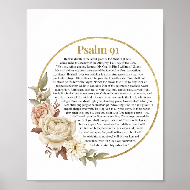 Psalm 91 NKJV Bibelverse Poster (Vorne)