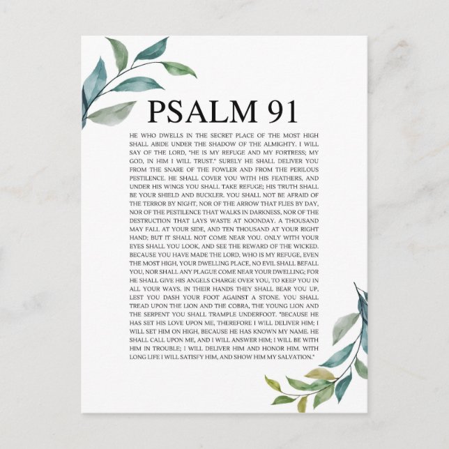 Psalm 91 NKJV Postkarte (Vorderseite)