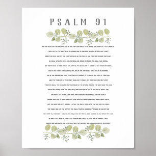Psalm 91 Olivgrüne Eukalyptusblätter Bibel Kunst Poster