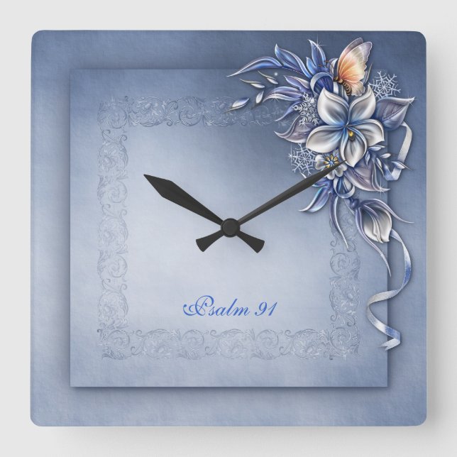 Psalm 91 ^ Platz Quadratische Wanduhr (Vorderseite)