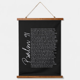 Psalm 91 Schrift Bibelverse christliche Schriftro Wandteppich Mit Holzrahmen