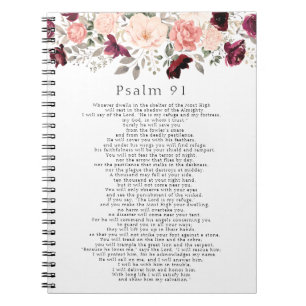 Psalm 91 Schrift Burgund Blush Bloral Notizblock