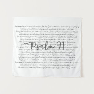 Psalm 91 Schriftkunst Schriftzug-Teppich Wandteppich